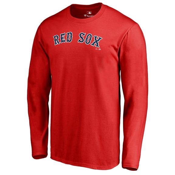 Men's Red Boston Red Sox Team Wordmark Long Sleeve T-Shirt