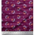 thumbnail image 1 of Soimoi Georgette Viscose Fabric Stripe,Leaves & Floral Artistic Printed Craft Fabric by the Yard 42 Inch Wide, 1 of 1