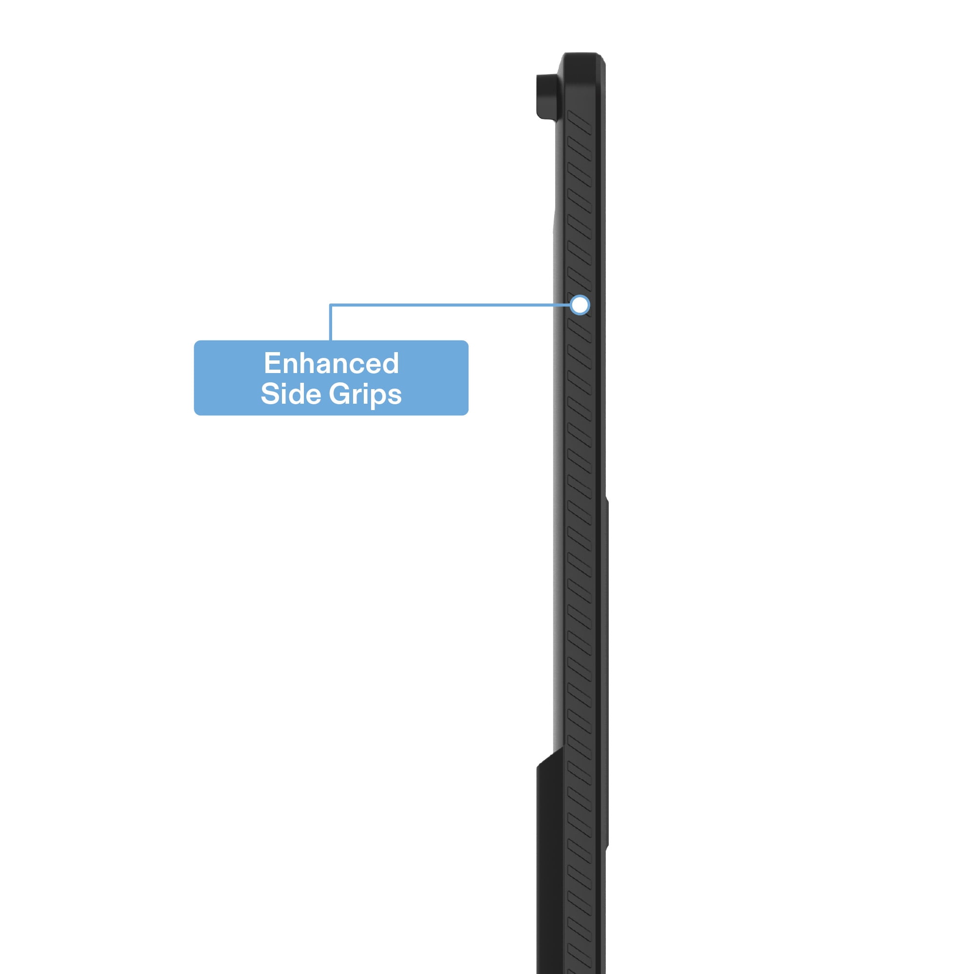 onn Slim Rugged Tablet Case with Kickstand for onn 11" Tablet (2026 Model) - Black/Clear