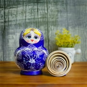 Matryoshka Russian Nesting Dolls Set of 10 Hand Painted Wood Figurines Decors Wooden Craft for Display Dolls