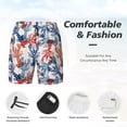 thumbnail image 3 of Cauagu Red Lobster Print Mens Swim Trunks Quick Dry Board Shorts Swim Shorts with Compression Liner Bathing Suits-3X-Large, 3 of 6