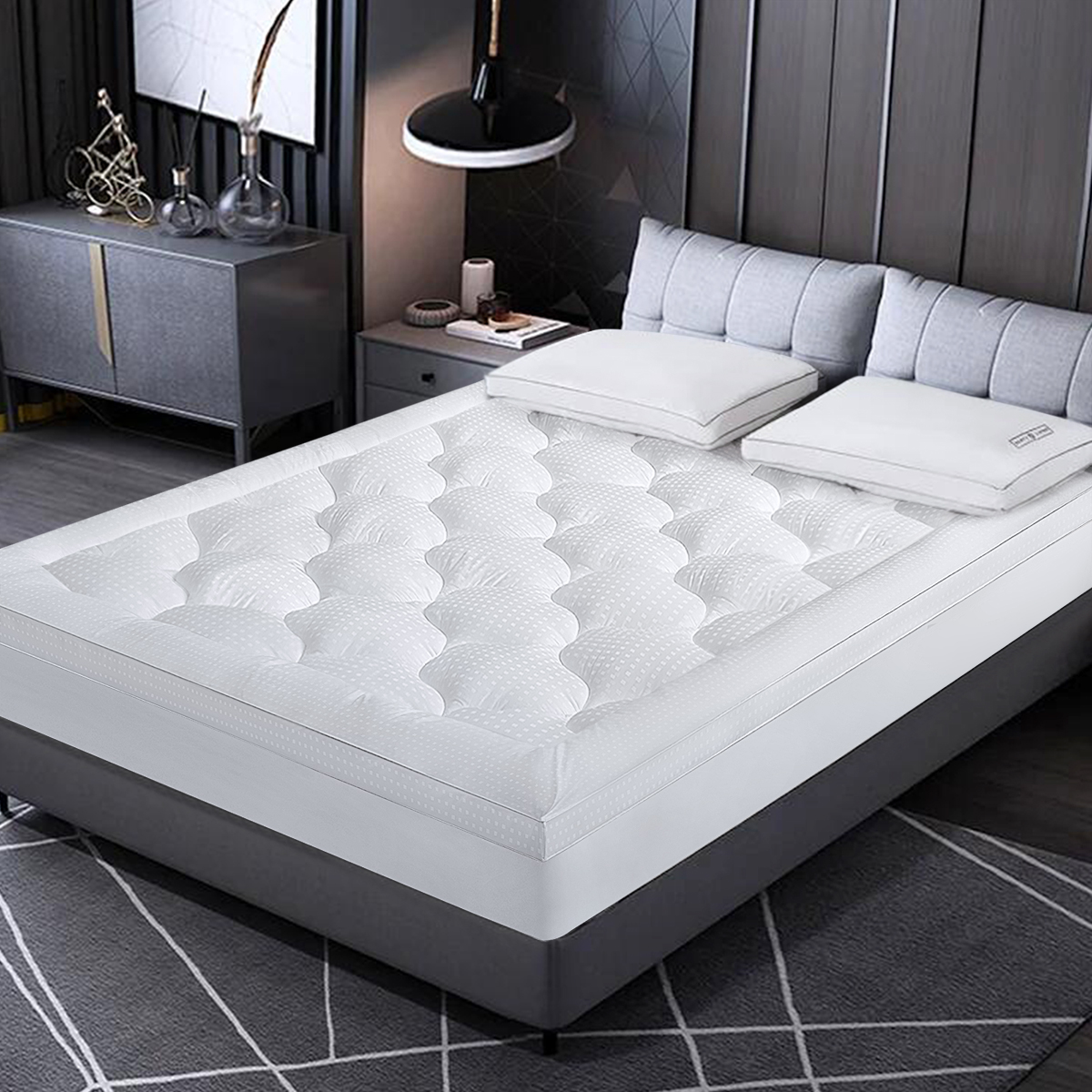 EASELAND 2.5 inch Cooling Mattress Topper for Back Pain & Pressure