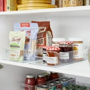 iDesign Plastic Kitchen Storage Bins, Clear, 2-Pack, 14 x 8.25 x 3.5