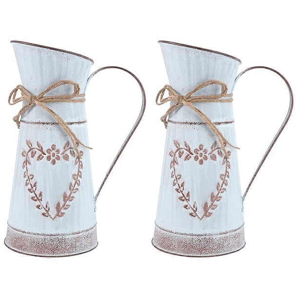 2pcs Vintage Flower Pot Bucket Garden Planter Bucket Flower Container Bucket