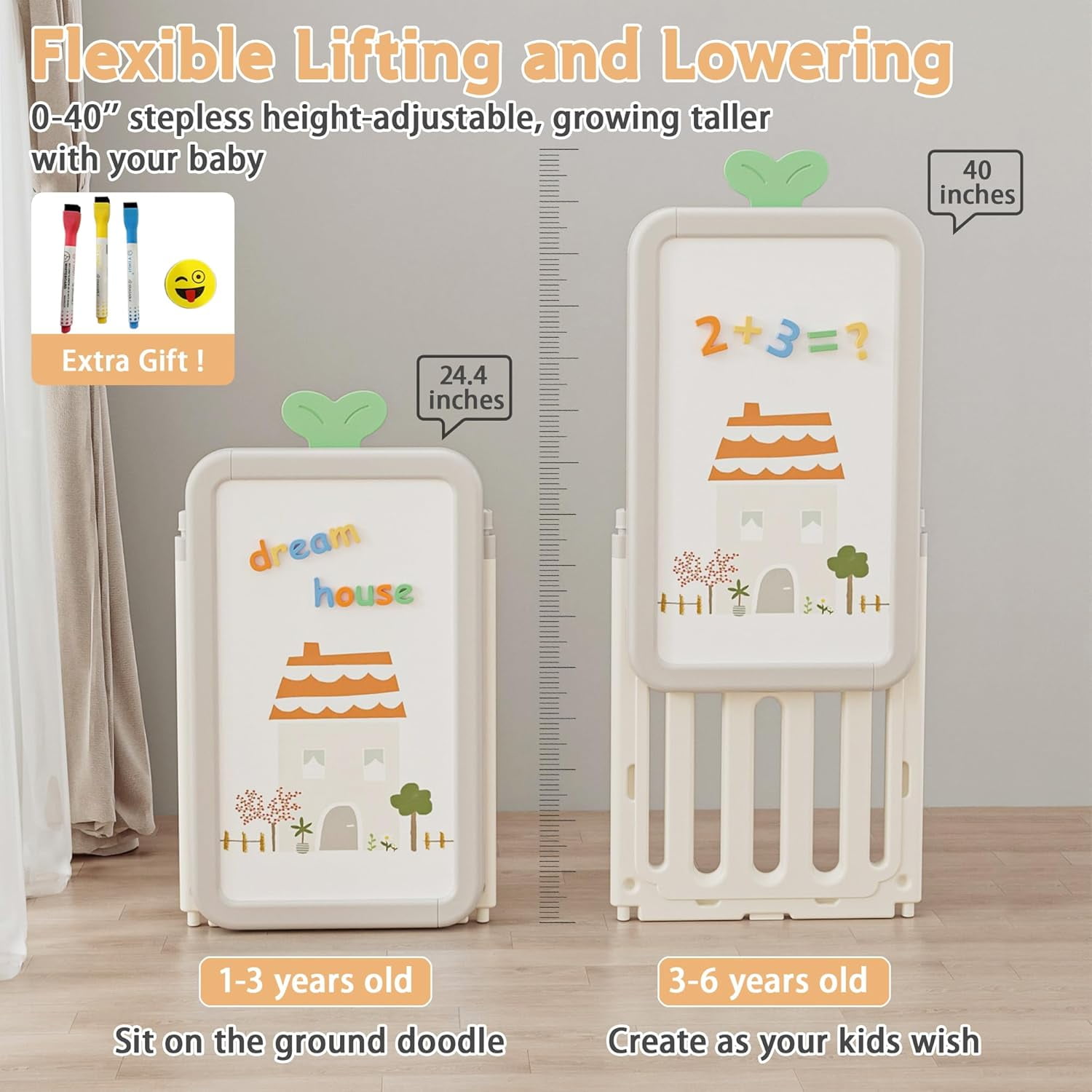 Kids Toy Storage Organizer with 10 Removable Bins, NEORIVER Foldable Toy Organizers and 3-Tier Bookshelf, White