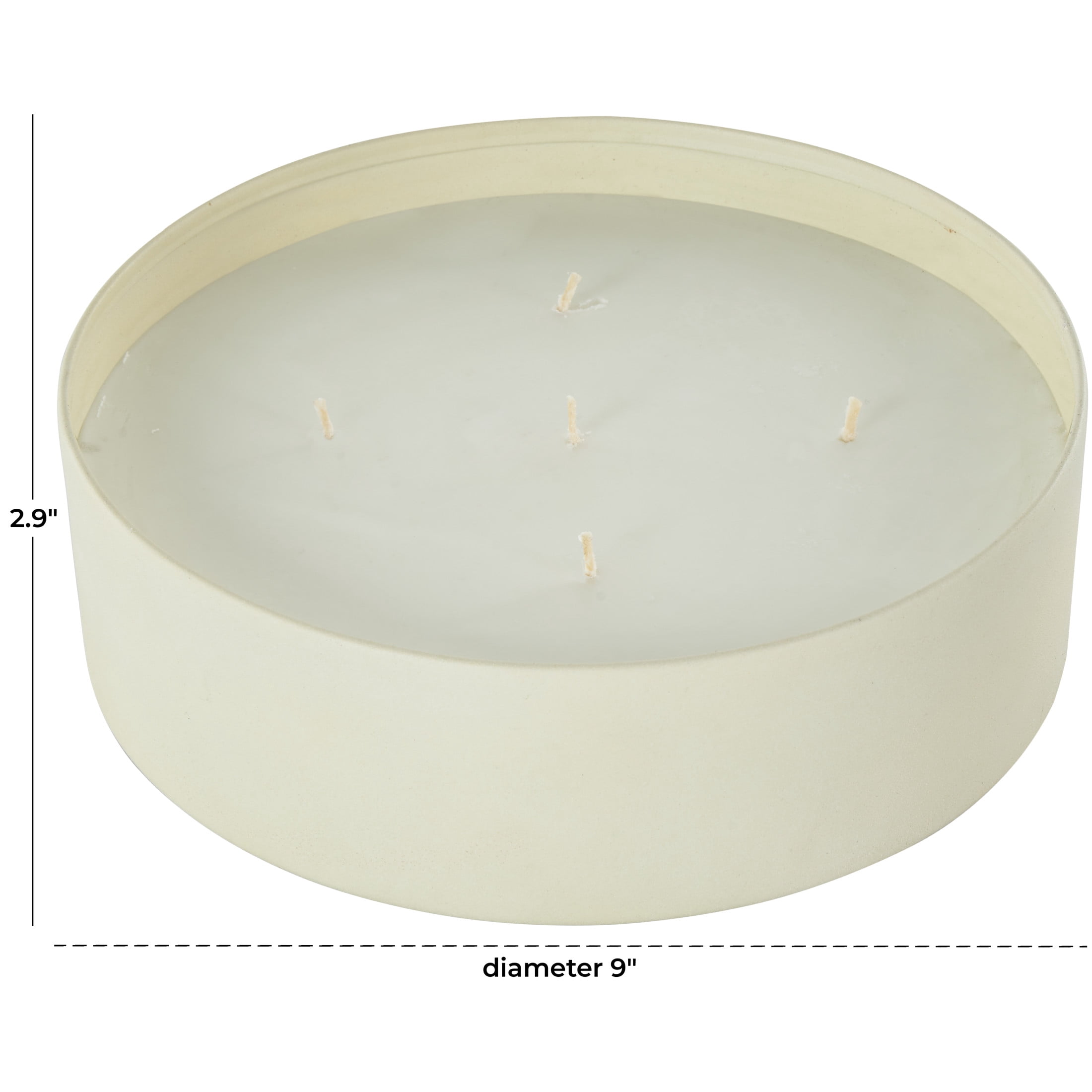 DecMode Cream Metal Pink Blush & Poppy Scented Textured 59oz 5 Wick Candle with White Wax