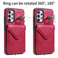 thumbnail image 3 of Allytech Galaxy A32 4G Case Wallet with Cards Holder & Detachable Shoulder Strap, Ring Holder Kickstand Vintage PU Leather Shockproof Wallet Case Cover for Samsung Galaxy A32 4G - Red, 3 of 14