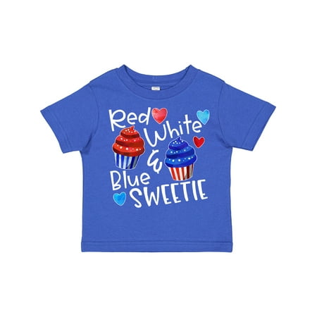 

Inktastic 4th of July Red White and Blue Sweetie Cupcakes and Stars Boys or Girls Toddler T-Shirt