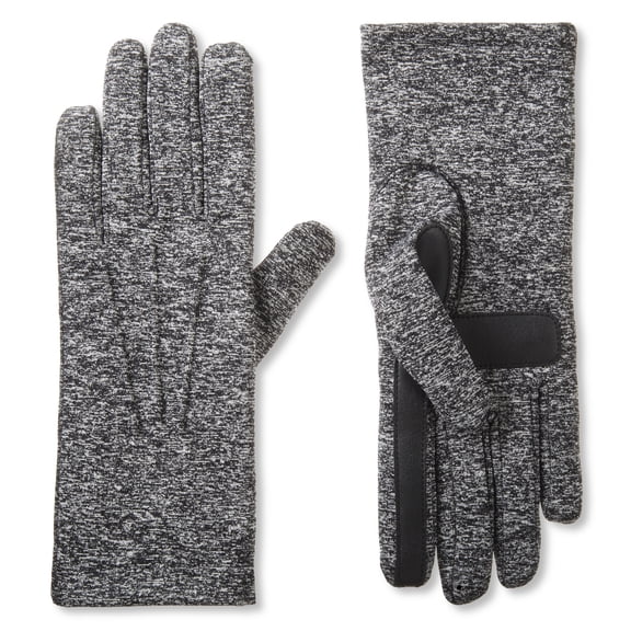 Isotoner Women's Basic Spandex Gloves, L/XL, Black Heather