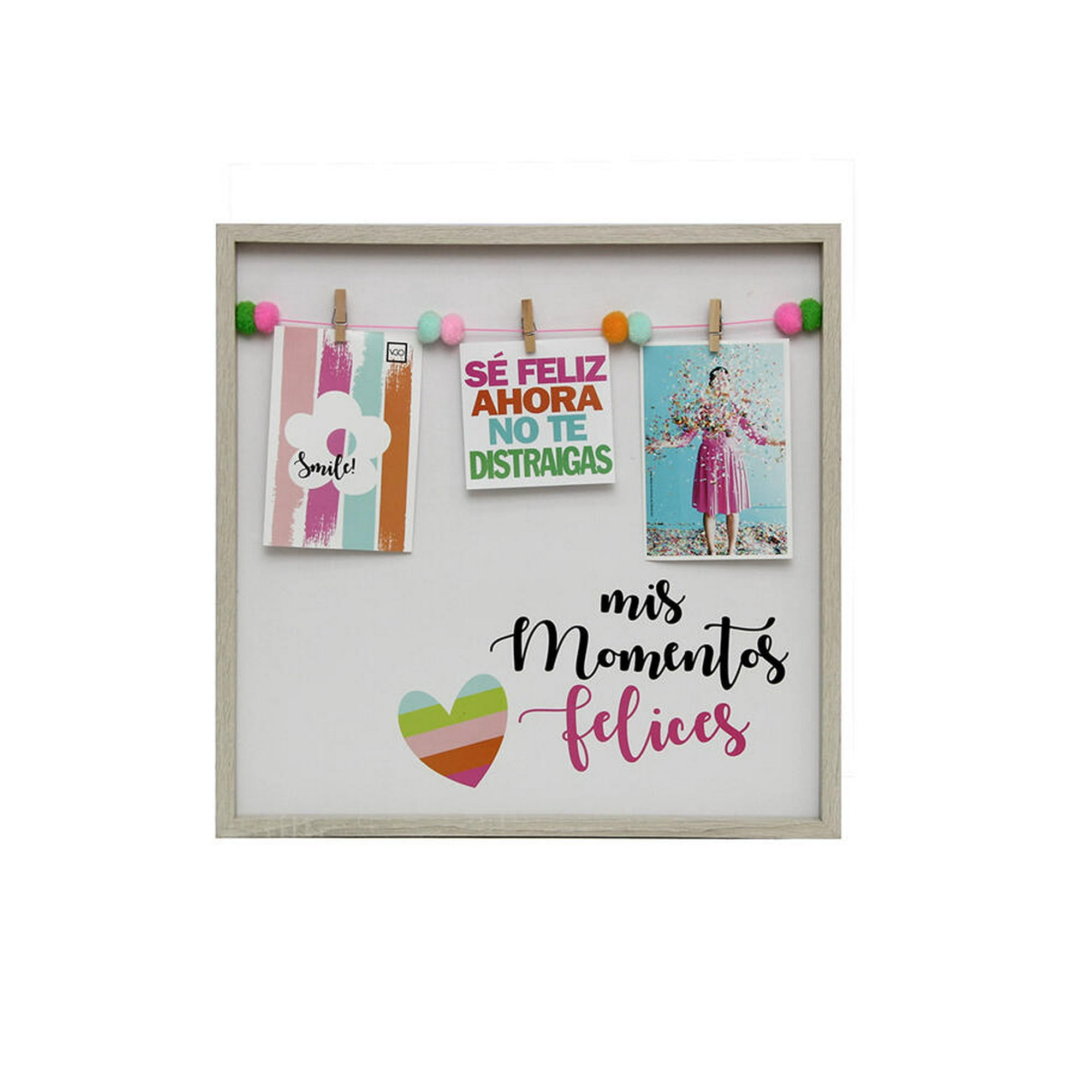 Vgo Marco C/ Frases Y Pinza Nat 40X40 Cm / 3