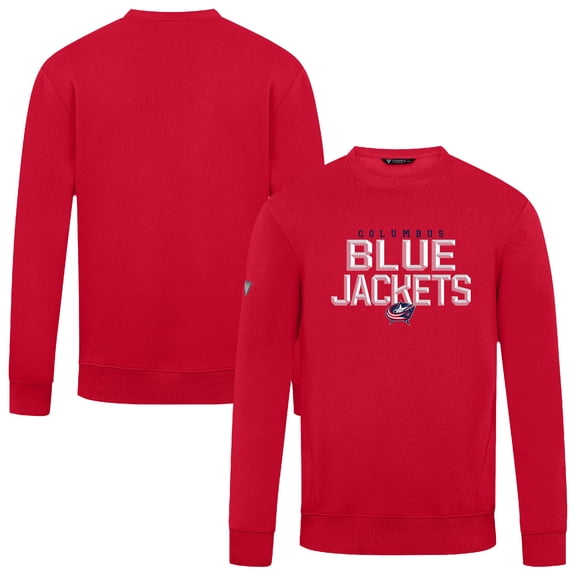 Men's Levelwear Red Columbus Blue Jackets Zane Carve Pullover Sweatshirt