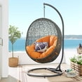 thumbnail image 2 of Modway Hide Outdoor Patio Swing Chair With Stand in Gray Orange, 2 of 9