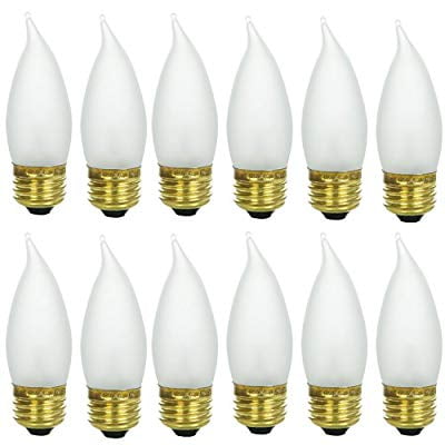 frosted flame incandescent tip bulb base medium watt e26 chandelier pack light 40w 12pk shaped candelabra cff akaonshop