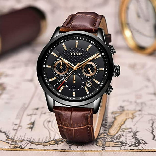 Gents leather watches best sale