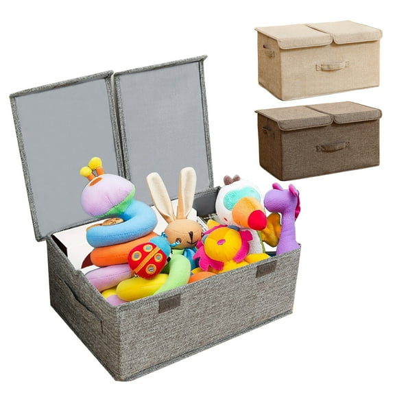 sunsanly Collapsible Toy Box Storage Case Large Capacity Sturdy Structure Extra Large Clothes Toys Storage Organizer with Reinforced Handles