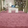 thumbnail image 3 of Janvonne Soft Fluffy Shaggy Area Rug, 9'x 12' Bean paste Pink Plush Fuzzy Carpet for Bedroom Living Room, Non-Slip Modern Indoor Shag Rug for Kids Room Nursery Home Decor, 3 of 8