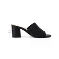 thumbnail image 2 of BLISSFUL STEP Women's Square Toe Block Heel Slip on Slides Sandals Black-2 9, 2 of 7