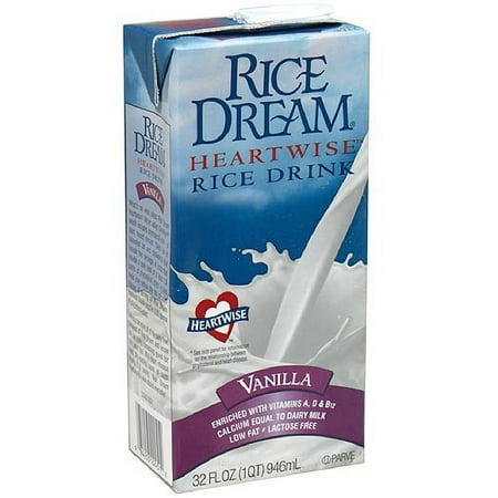 Rice Dream Heart Wise Vanilla Rice Drink, 32 oz (Pack of 12)