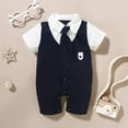 thumbnail image 2 of KTMKH Gentleman Baby Tie Outfits Jumpsuit Clothes Infant Romper Solid Boys Boys Romper&Jumpsuit For 0-3 Months, 2 of 4
