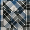 thumbnail image 5 of Coevals Club Mens Pearl Snap Plaid Western Cowboy Button Up Long Sleeve Shirts White Blue Black 17 Medium, 5 of 7
