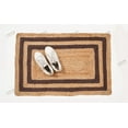 thumbnail image 3 of Rectangle Rug Natural Jute Rug Hand Braided Beige and Brown Color Stripes Line Area Rug, 3 of 5