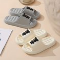 thumbnail image 2 of Women's Cartoon Decor Slides, Comfortable Open Toe Slip On Shoes, Women's Bow Tie Bear Decor Slides, 2 of 8