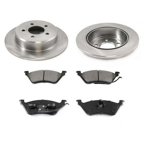 Rear Brake Pad and Rotor Kit - Compatible with 2001 - 2007 Dodge Caravan 2002 2003 2004 2005 2006