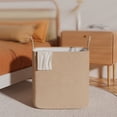 thumbnail image 1 of Cesta de lavandería de tela | Cubo de almacenamiento de algodón plegable | Organizador grande de 100L para baño, lavandería y almacenamiento de juguetes de gran tamaño - Oro rosa | 50x40x50cm |, 1 of 5