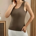 thumbnail image 4 of Sleeveless Fleece Thermal Top for Women - Cold Weather Warm Undershirt, Practical Base Layer & Thermal Underwear Tank Brown XXL, 4 of 9