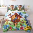 thumbnail image 1 of 7 Piece Cardinal Hummingbird Bed In A Bag King Garden Floral Comforter Set Rustic Butterfly Botanical Flower Bedding Set Country Farmhouse Bedding Comforter Sets Nature Home Decor, 1 of 5