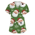 thumbnail image 2 of Garbnen Scrub Top for Woman Merry Christmas Women Scrub Top Short Sleeve V Neck Xmas Print Nurse Working Uniforms with Pockets, 2 of 6