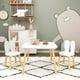 thumbnail image 3 of Juego de mesas y sillas para niños, juego de mesas y sillas para niños con tema de conejo de 3 piezas, juego de mesa móvil de madera para niños, piernas de mesa de madera maciza (blanco), 3 of 5