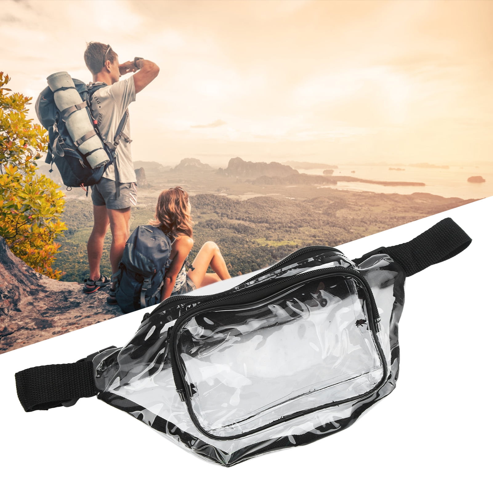 Sac Banane Transparent Sac Banane Transparent en PVC pour Voyage Noir Walmart