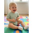 thumbnail image 5 of Cenuakty Infant 0-18M Baby Summer Jumpsuit Solid Color Ribbed Short Sleeve Round Neck Romper Cute Bodysuit, 5 of 9