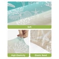 thumbnail image 4 of Teal Beige Ombre Coastal Bar Stool Covers Set of 2, Nautical Beach Starfish Coral Summer Stretch Bar Chair Covers with Backs, Removable Pub Counter Height Chair Cover for Kitchen Dining Room Cafe, 4 of 7