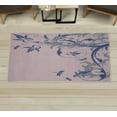 thumbnail image 1 of Dragonfly Decorative Rug, Swirled Floral Background Damask Curl Branches and Leaves Print, Quality Carpet for Bedroom Dorm and Living Room, 6 Sizes, Sea Blue, by Ambesonne, 1 of 1