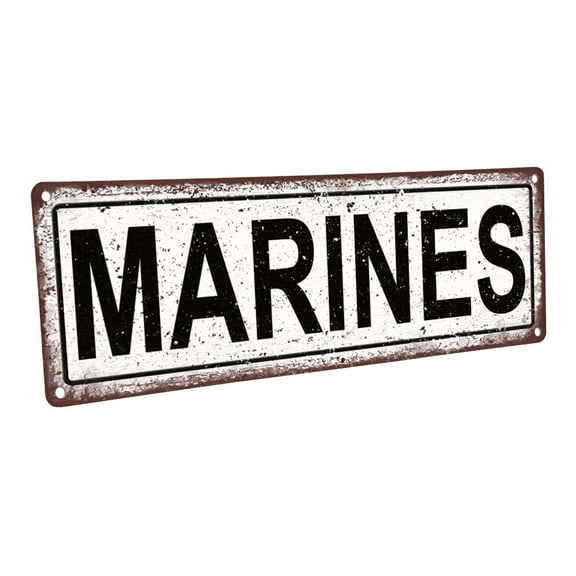 Marines 4"x12" Metal Sign, Wall Décor for Home and Office