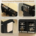 thumbnail image 4 of HOMCOM 55" Kitchen Island with Power Outlet & Drop Leaf Kitchen Cart Black, 4 of 10