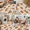 thumbnail image 6 of 3x5 Washable Area Rug, Africa Leopard Animal Non-Slip Rectangle Rug for Living Room Bedroom, Brown White Plaid Abstract Simple Indoor Low Pile Floor Mat for Home Decor, 6 of 9