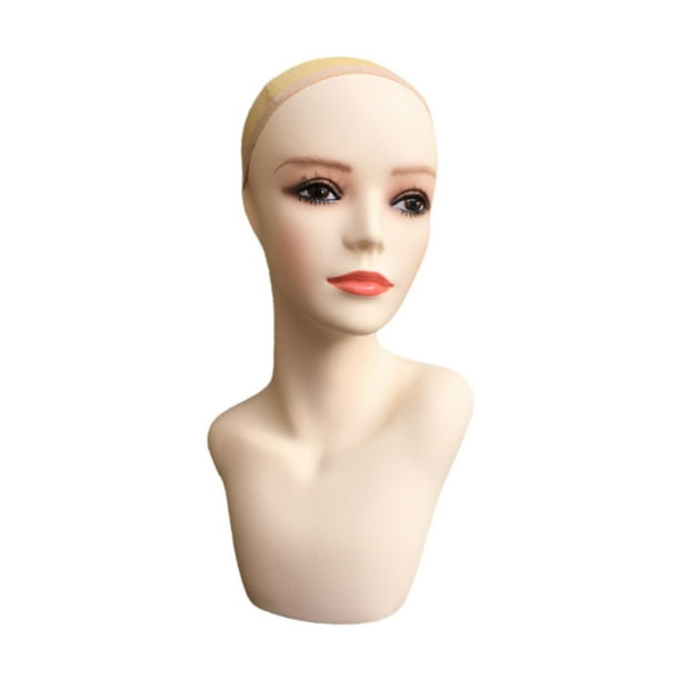 Cabeza de maniquí realista, modelo de exhibición de peluca, base estable, resistente y lisa, soporte con L