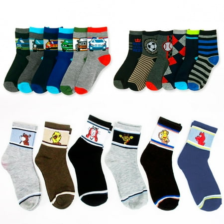 6 Pairs Assorted Boys Socks Size Ages 6-8 Years Kids Casual Sport Youth New !