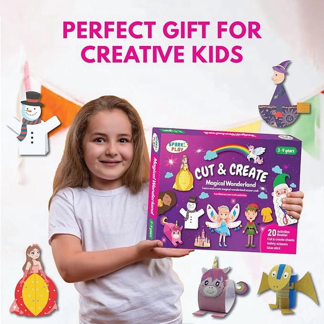 AVOKA Scissor Skills Activity Book for Kids Ages 3 to 9 | 20 Fun DIY Cutting Crafts | Art & Craft Kit |