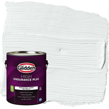 Glidden HEP Interior Paint   Primer Moonlit Snow / Gray, Flat, 1 Gallon