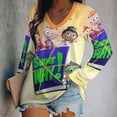 thumbnail image 2 of Super Why Womens T Shirts V Neck Long Sleeve Tops Causal Loose Summer T-Shirts XL, 2 of 7