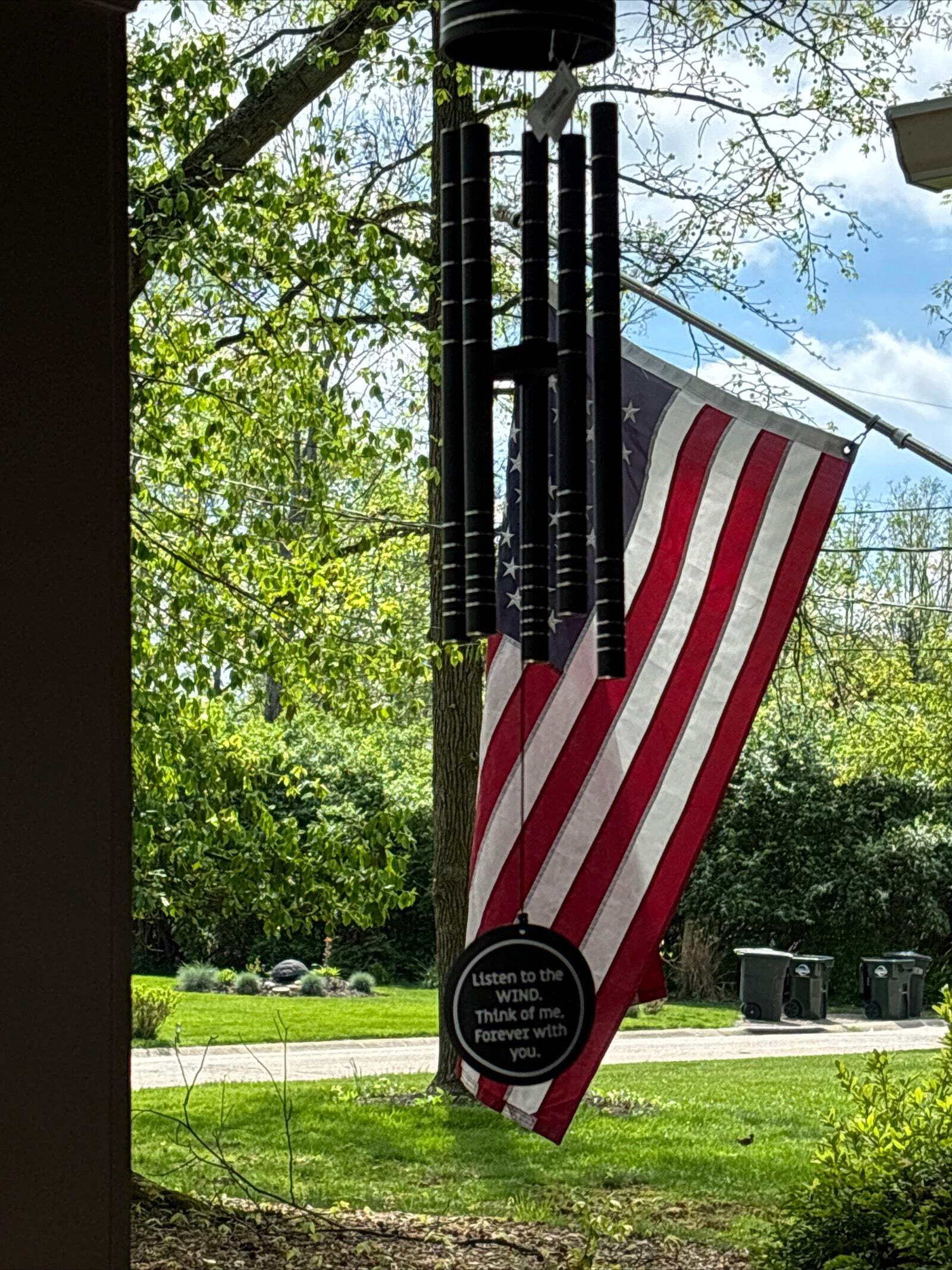 On Angel's Wings Personalized Memorial Premium Wind Chimes 41 inch long