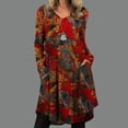 thumbnail image 2 of Vestido HUOGUO para mujer, cuello en O, manga larga, estampado floral, 2 of 5