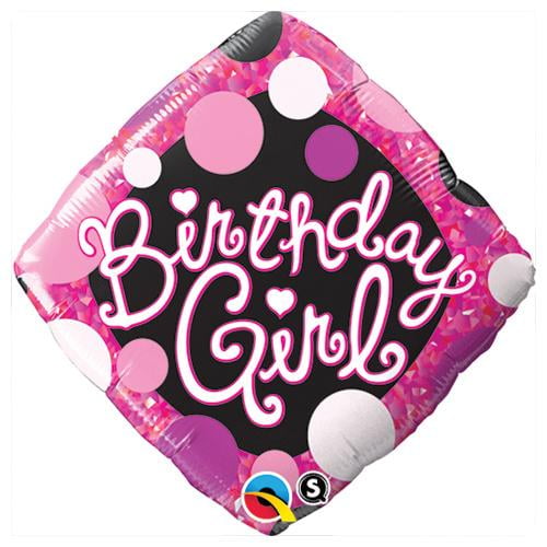 LOONBALLOON Birthday Baby for Her Balloons, 18″ BIRTHDAY GIRL - PINK