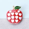 thumbnail image 4 of Cute Apple Brooch for Women Men Red Fruit Apple Brooches Love Heart Statement Recognition Lapel Pin Clothing Accessories Appreciation Jewelry School Badge for Teachers Festival Student Graduation, 4 of 6
