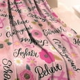 thumbnail image 3 of Pink Breast Cancer and Pioneer Flower Blanket,Comfortable Soft Lamb Wool Throw Blanket,All Season,Warm Lightweight Blankets for Sofa Bed Couch Living Room Chair,40"x50", 3 of 4