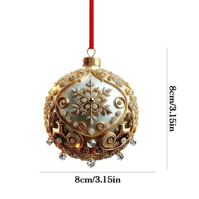 Christmas Tree Decorations Christmas Ball 2D Flat Acrylic Pendant Christmas Tree Decoration Christmas Decoration Layout Scene Accessories Christmas Tree Ornaments